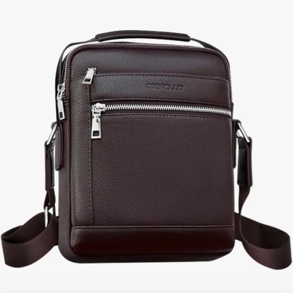 NEW WIWSI Brown PU Leather Men’s‎ Crossbody Messenger Shoulder Sling Bag